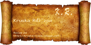 Kruska Rózsa névjegykártya